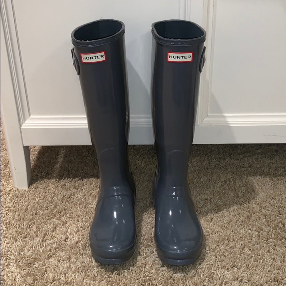 Tall gray Hunter Boots